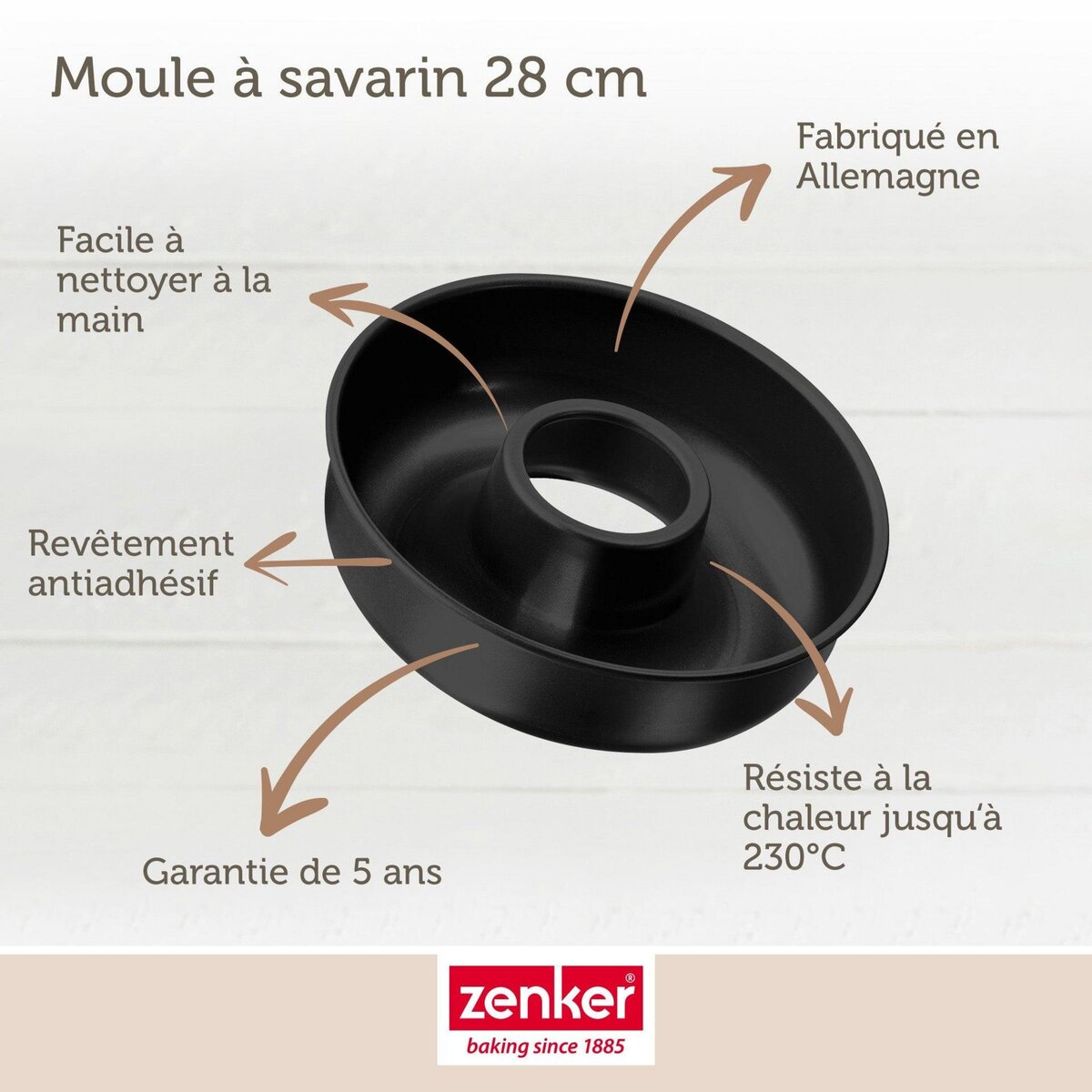 ZENKER Moule à savarin 28 cm Zenker Black Metallic