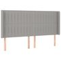 Voir la diapositive 2 : VIDAXL Tete de lit avec oreilles Gris clair 163x16x118/128 cm Tissu