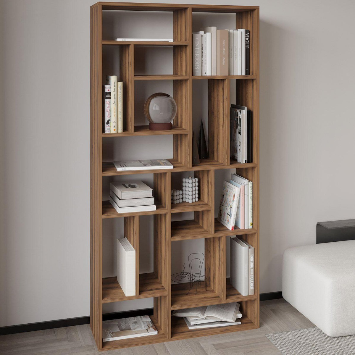 Habitat et Jardin Bibliothèque en bois  Nicola  - 90 x 30 x 180 cm - Marron