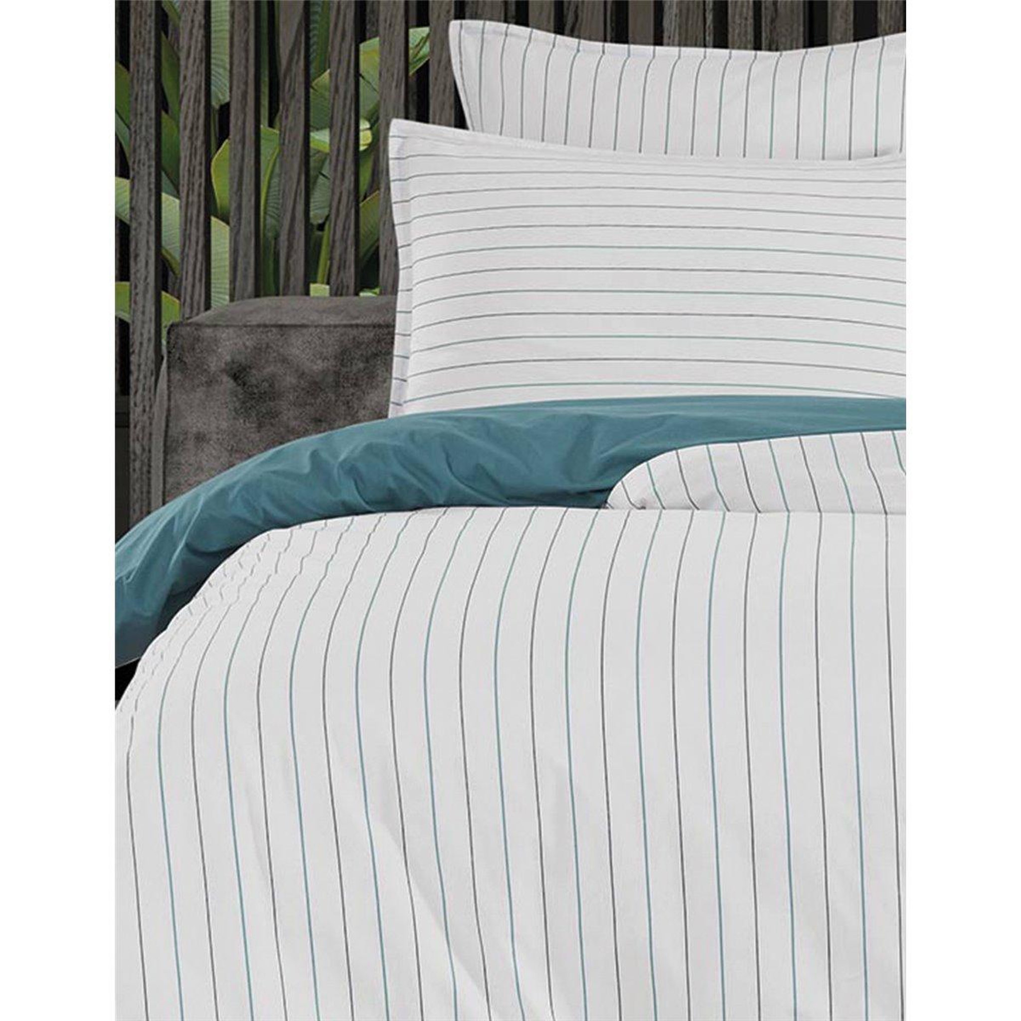 Voir la diapositive 4 : Sensei Maison Lot de 2 taies d'oreillers en percale de coton HOSSEGOR