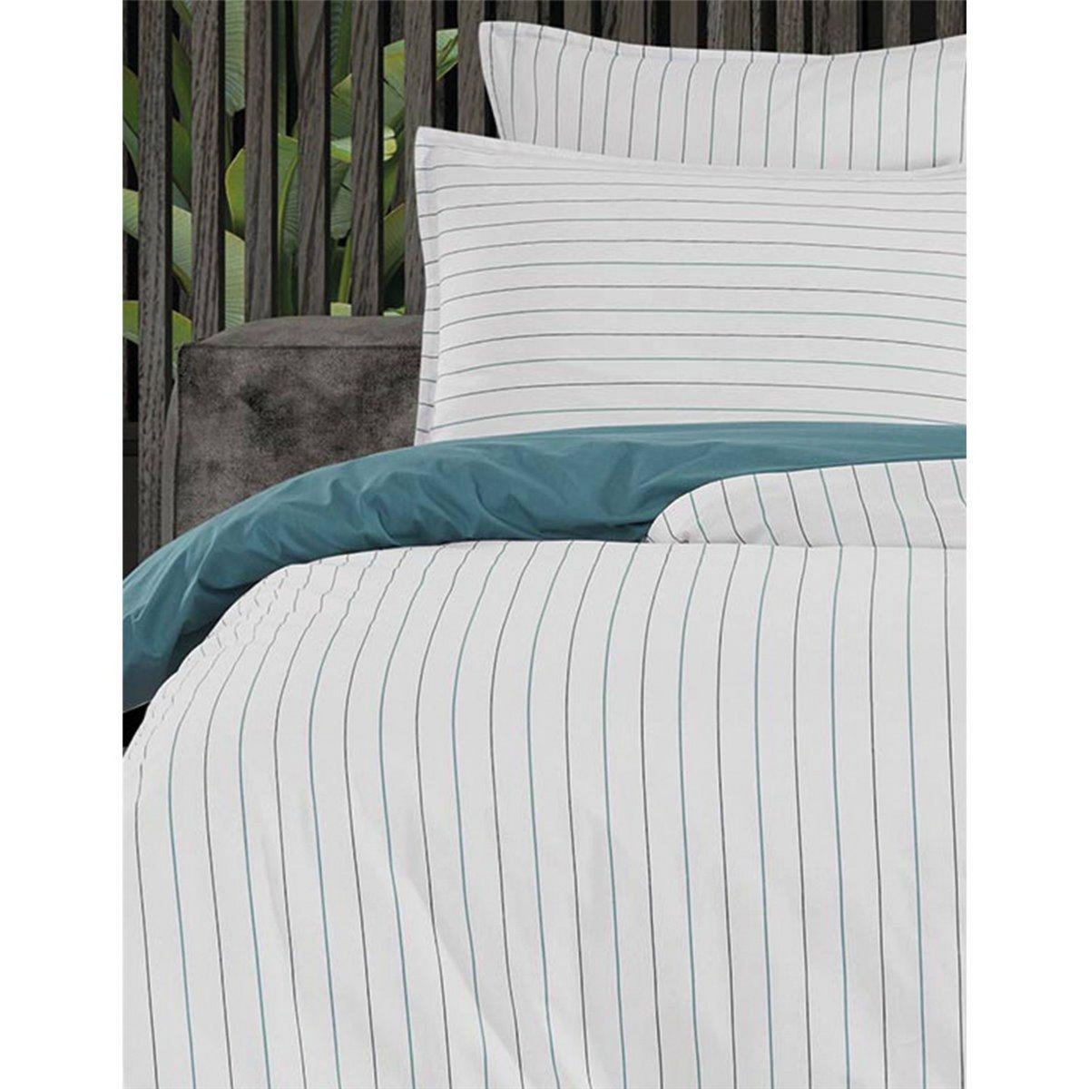 Sensei Maison Lot de 2 taies d'oreillers en percale de coton HOSSEGOR
