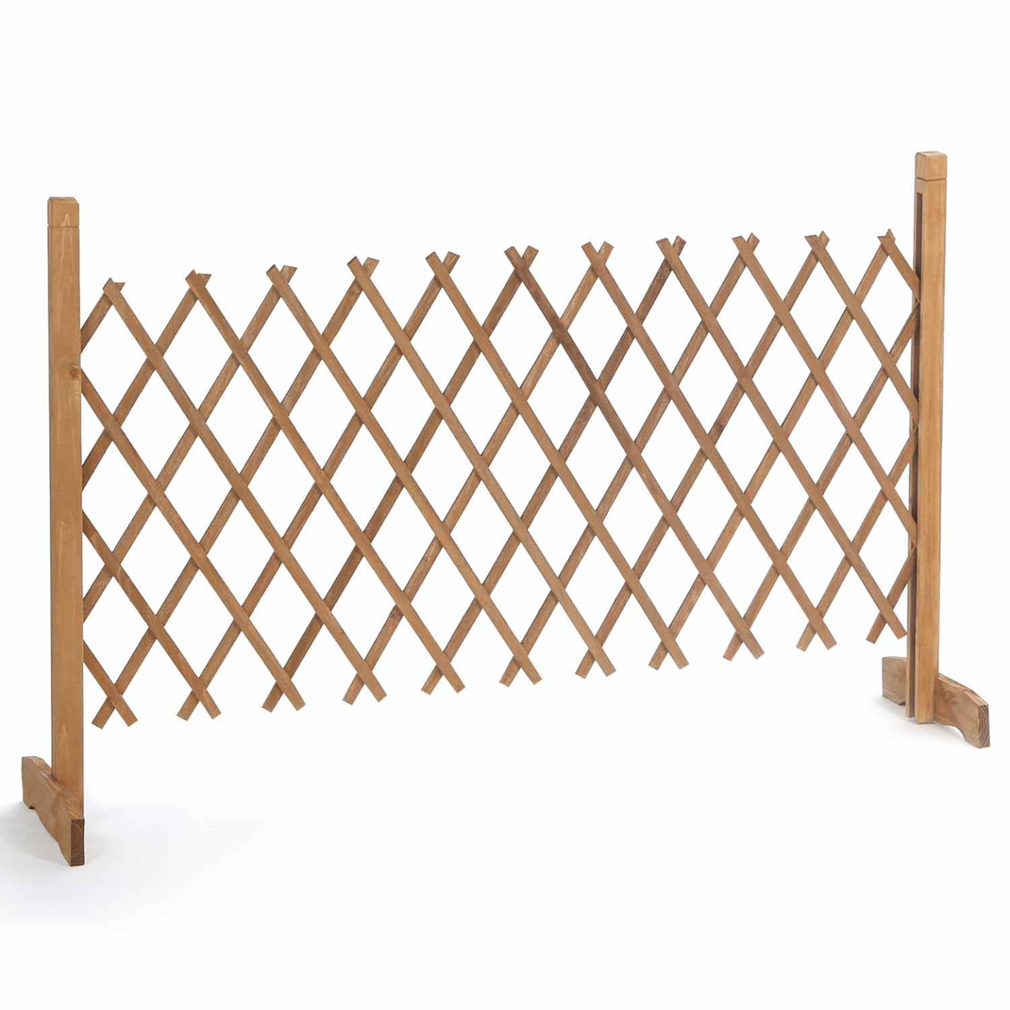 Voir la diapositive 4 : ID MARKET Barrière extensible bois treillis 30 à 150 cm
