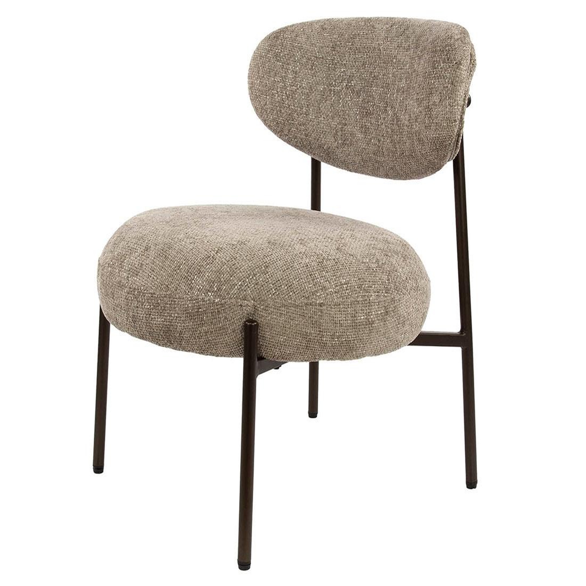 Voir la diapositive 2 : BEST MOBILIER Adelia - fauteuil - pieds en métal - en tissu texturé