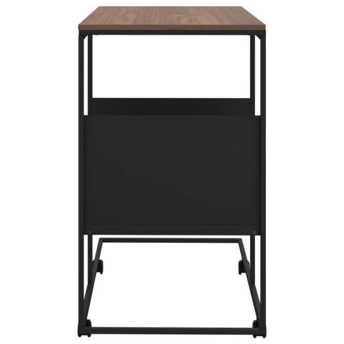 VIDAXL Table d appoint avec roues noir 55x36x63,5 cm bois d ingénierie