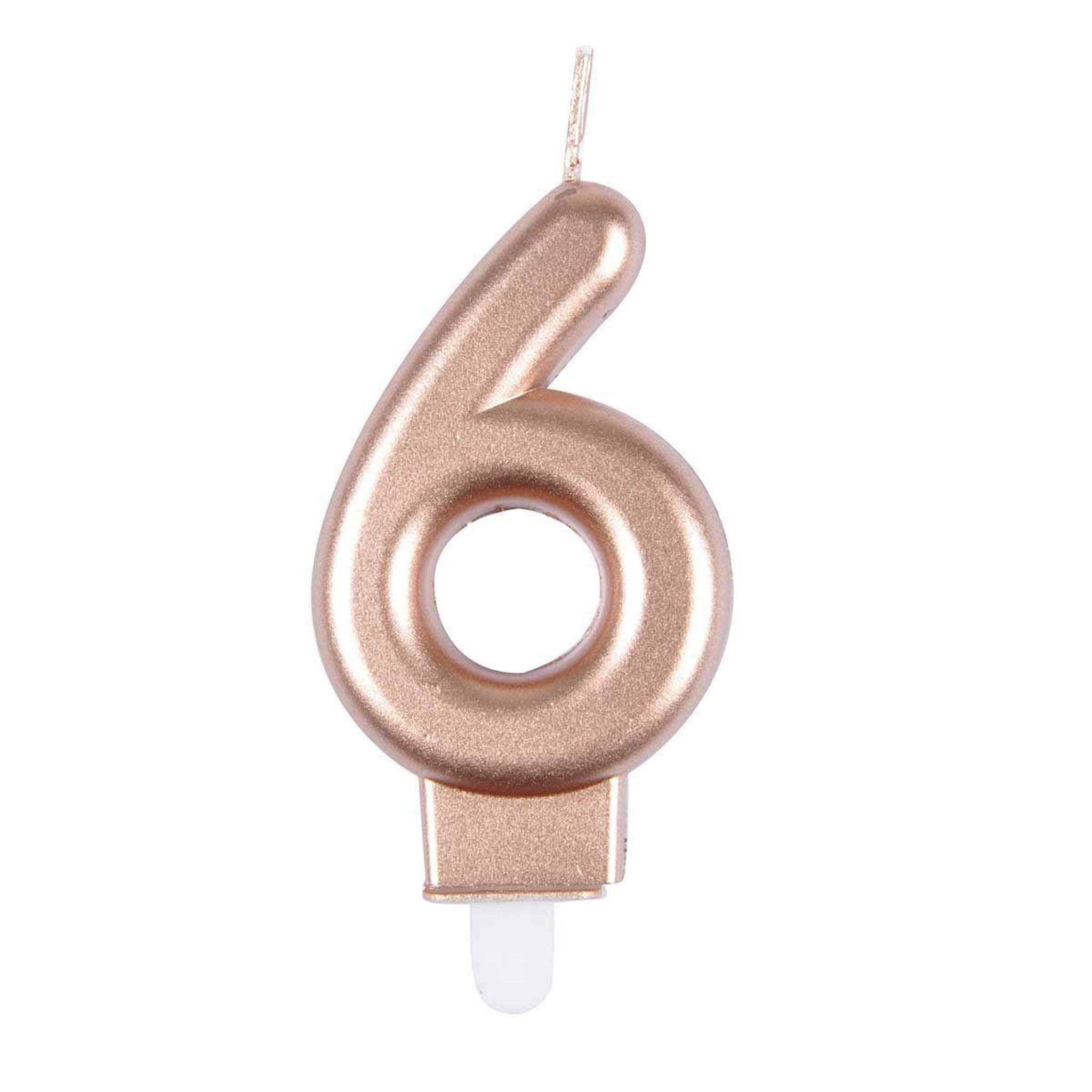 HOMEA Bougie d'Anniversaire  Chiffre 6  7cm Rose Gold