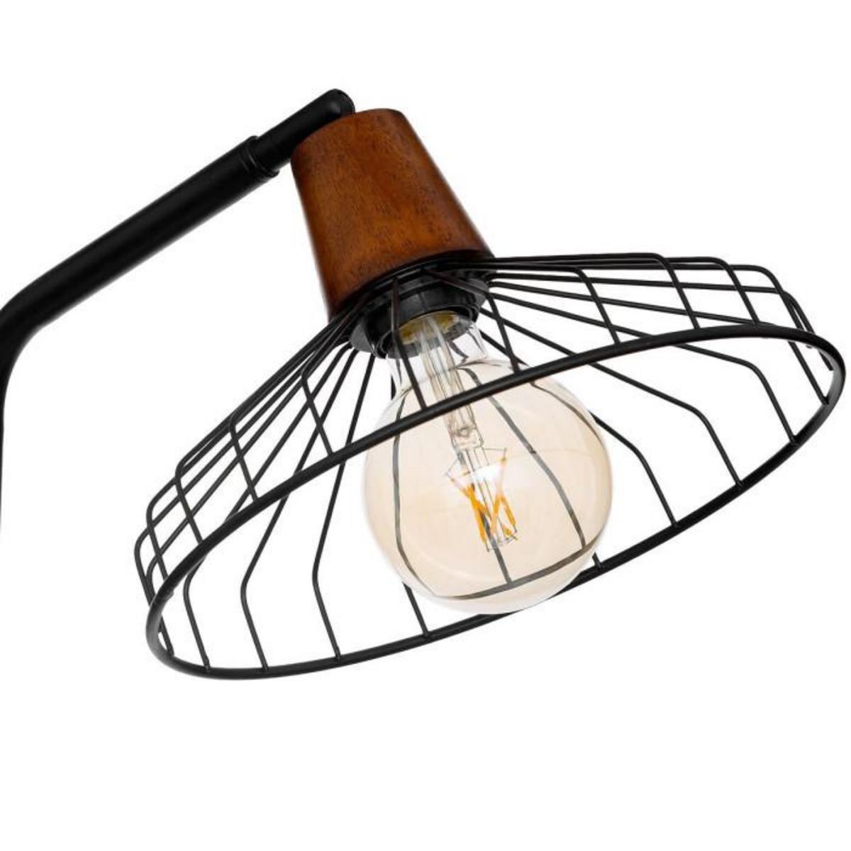ATMOSPHERA Lampadaire en Bois  Café  163cm Noir