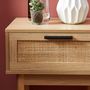 Voir la diapositive 5 : Table de chevet cannage 1 tiroir pieds bois massif L40cm AMANDINE
