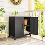 Voir la diapositive 6 : OUTSUNNY Meuble de Rangement de Jardin en Métal avec Roulettes Noir