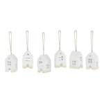 Paris Prix Lot de 6 Sujets de Noël  Maison  15cm Blanc & Or