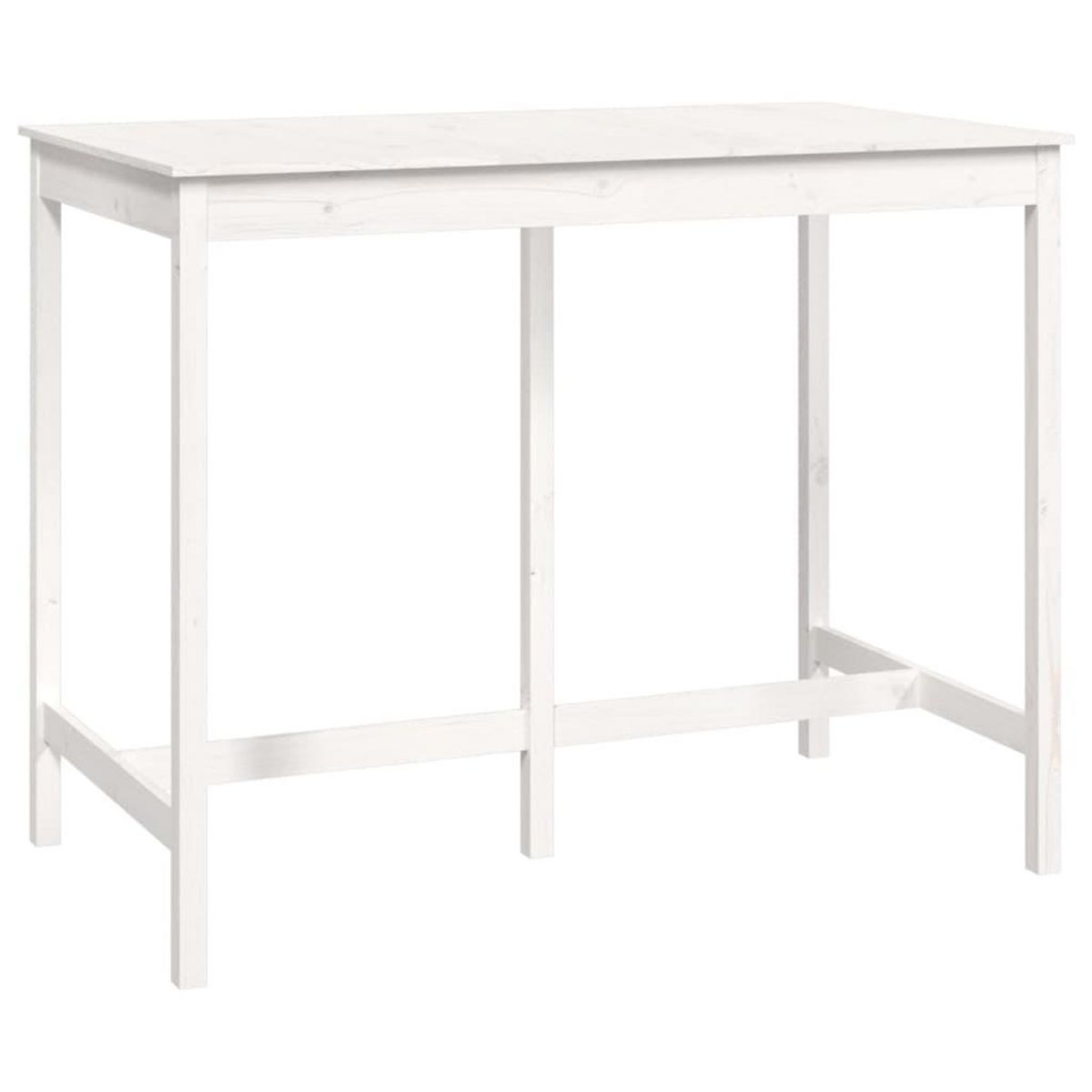 VIDAXL Table de bar Blanc 140x80x110 cm Bois massif de pin