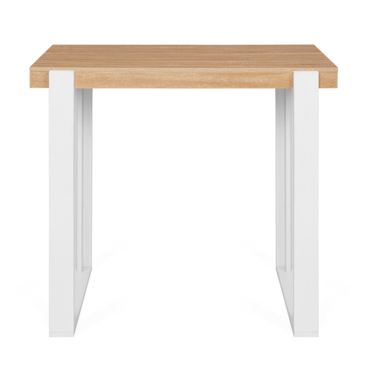 ID MARKET Table haute de bar PHOENIX bois et blanc 113 cm