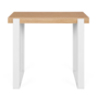 Voir la diapositive 3 : ID MARKET Table haute de bar PHOENIX bois et blanc 113 cm