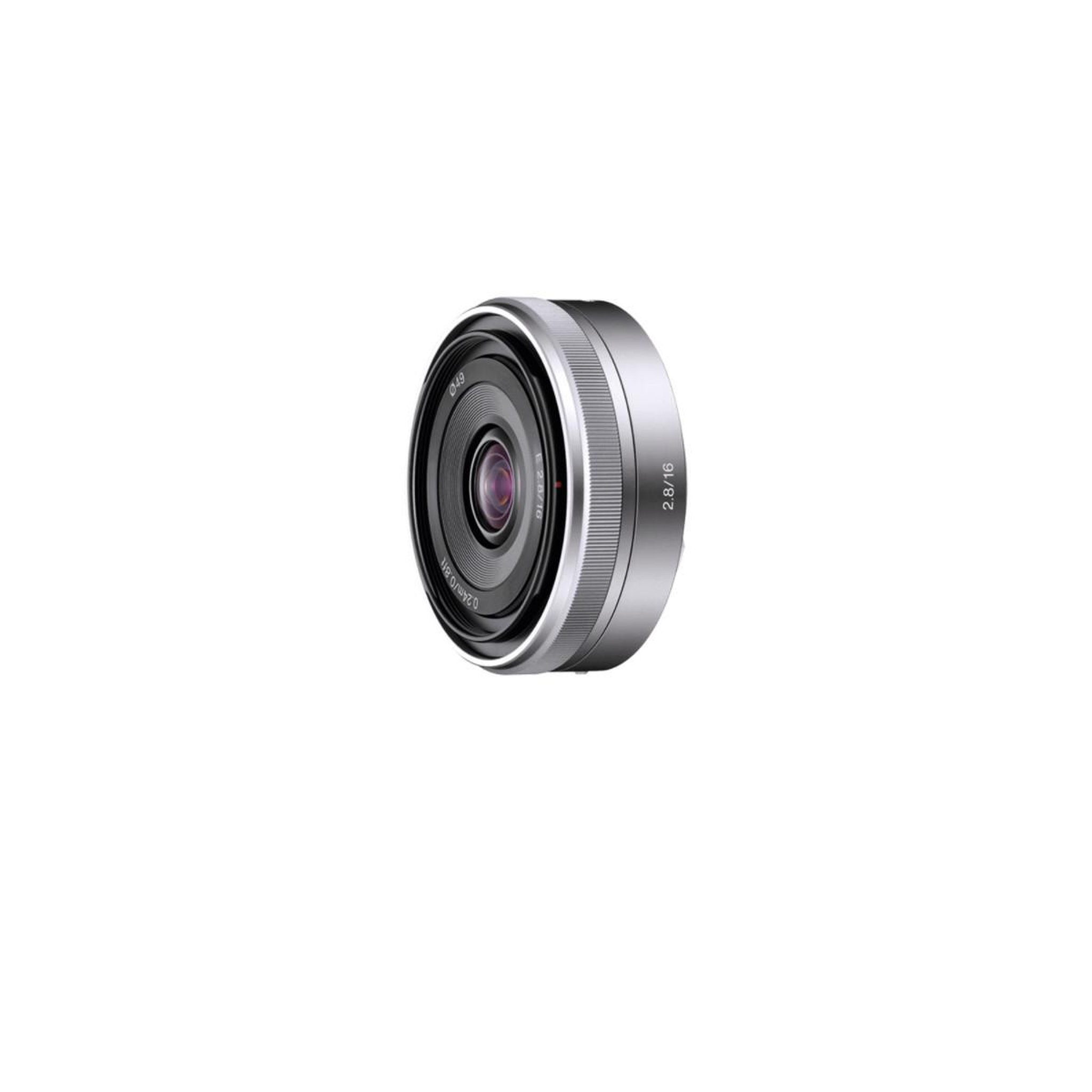 Voir la diapositive 2 : SONY Objectif hybride Sony E 16mm f 2.8 Pancake Silver