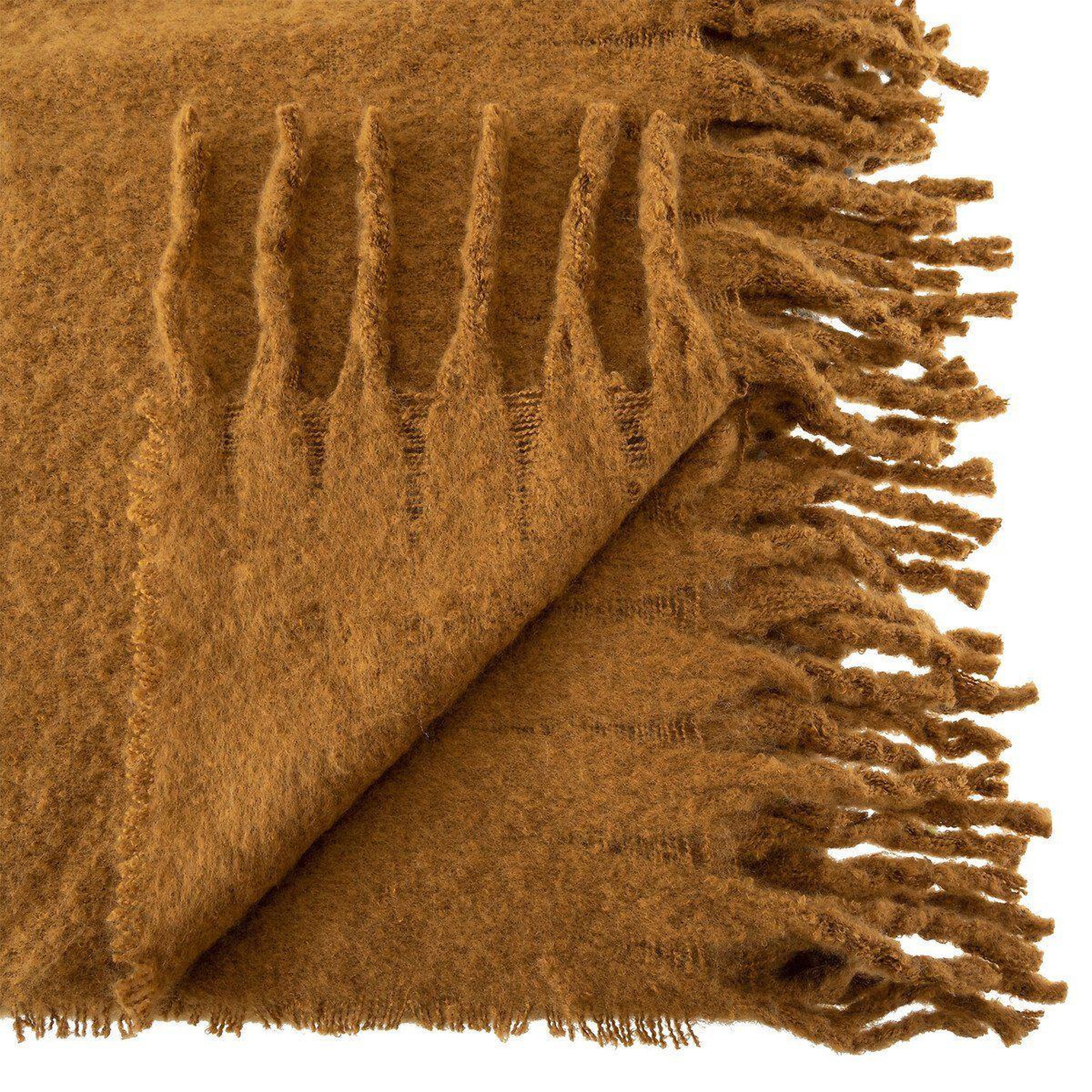 Voir la diapositive 3 : ATMOSPHERA Plaid mohair  kodi  130x180cm ocre