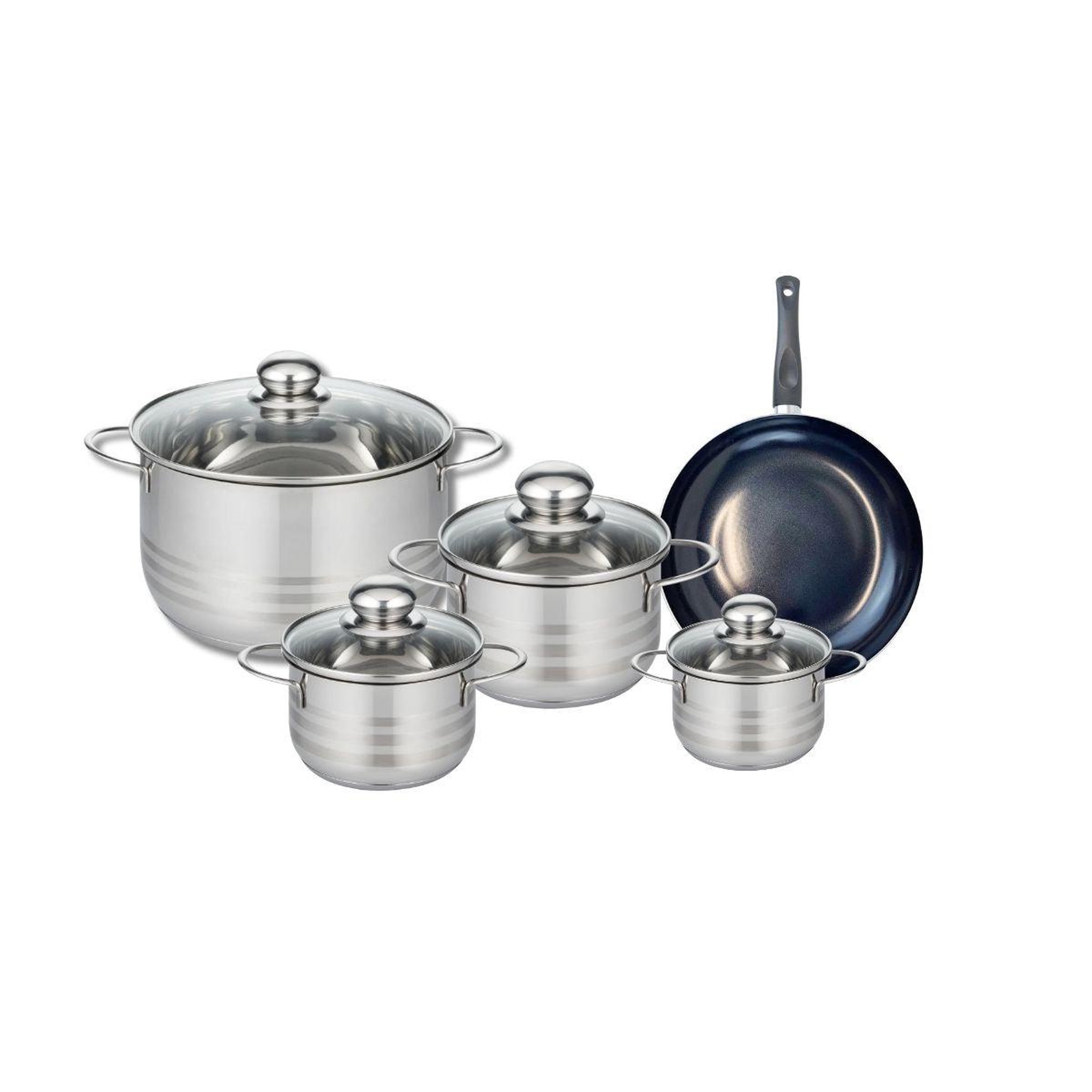 ELO Ensemble de 1 poêle de cuisson 20 cm et 4 faitouts 12, 14, 16 et 24 cm elo prima brillant
