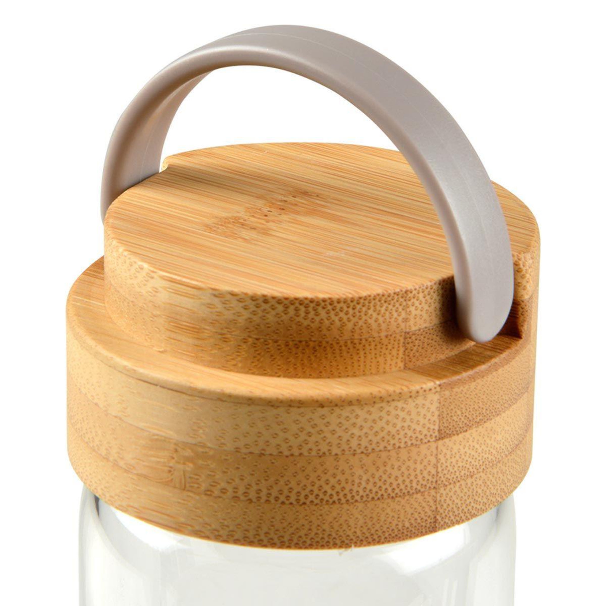 Voir la diapositive 3 : HOMEA Gourde Bouteille en Verre  Silicone  0,6L Taupe