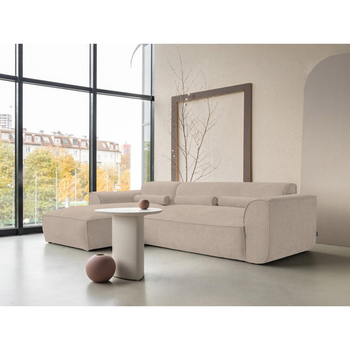 BEST MOBILIER Felix - canapé modulable d'angle gauche 4 places en tissu texturé