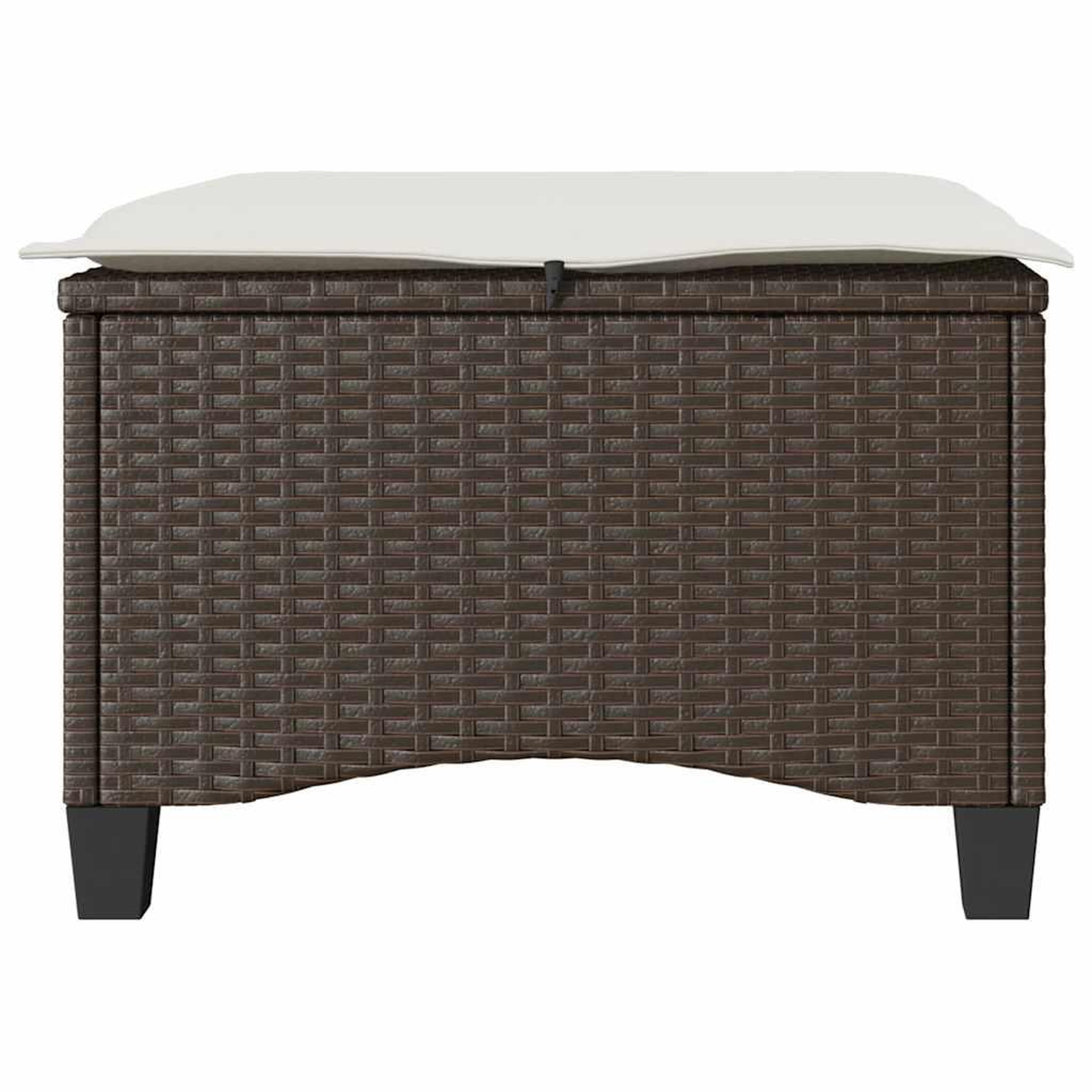 Voir la diapositive 5 : VIDAXL Tabourets jardin coussins 2pcs marron 55x55x36cm resine tressee