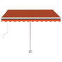 Voir la diapositive 5 : VIDAXL Auvent automatique capteur de vent/LED 350x250 cm Orange/marron
