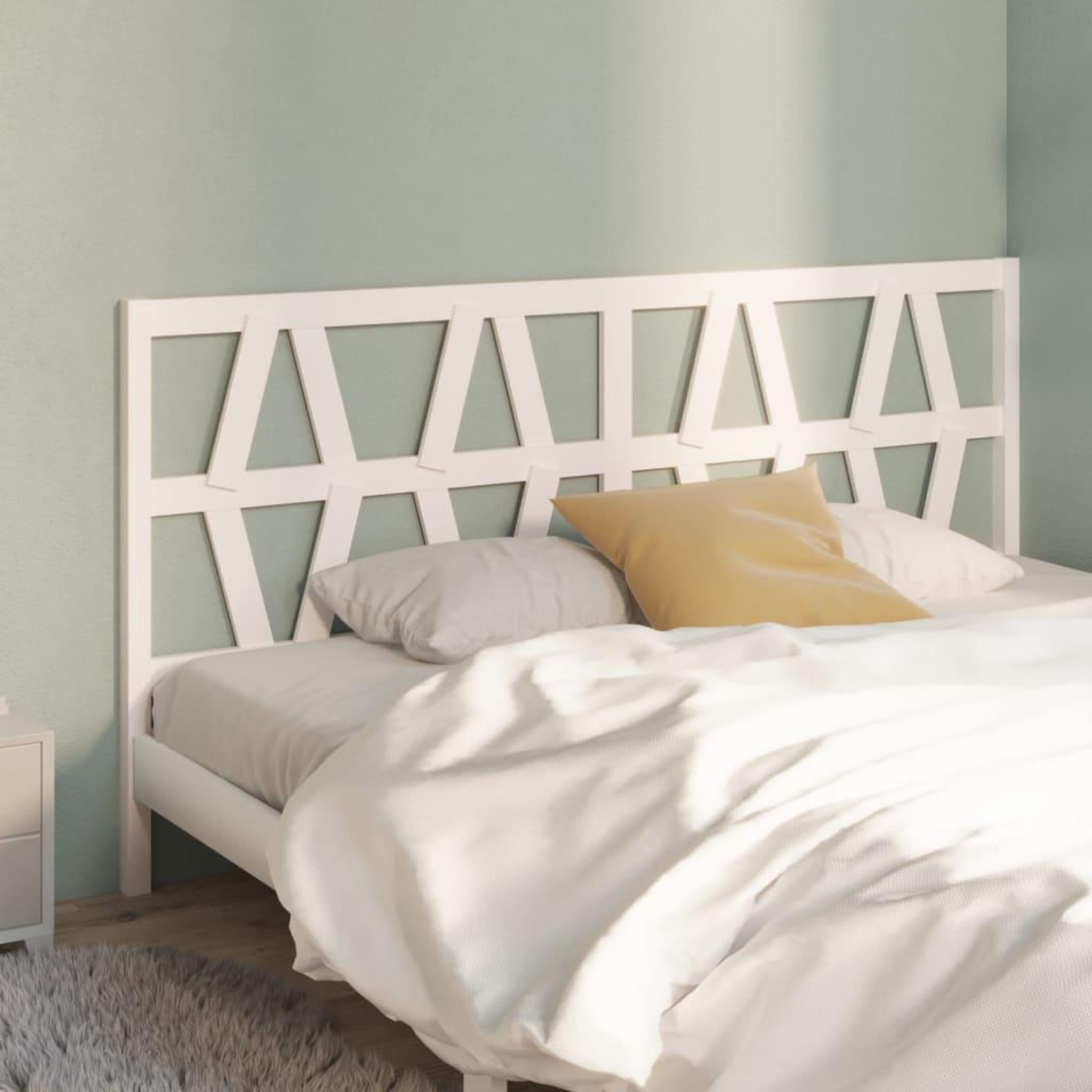 Voir la diapositive 1 : VIDAXL Tete de lit Blanc 206x4x100 cm Bois massif de pin