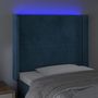 Voir la diapositive 4 : VIDAXL Tete de lit a LED Bleu fonce 103x16x118/128 cm Velours
