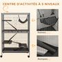 Voir la diapositive 6 : PAWHUT Cage pour rongeurs furet chinchilla 4 plateformes 3 rampes 4 portes hamac plateau acier gris noir