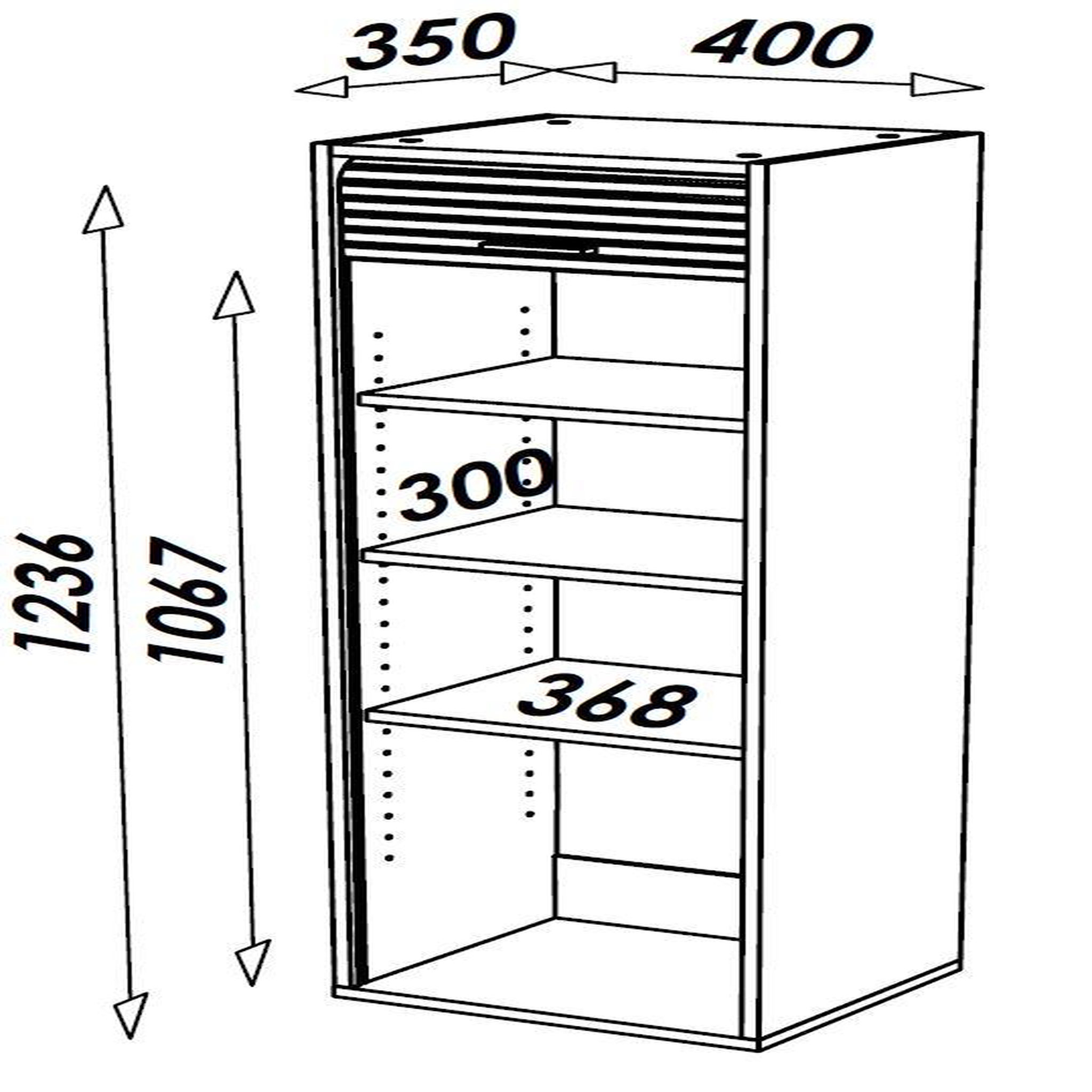 Voir la diapositive 3 : Rangement à rideau cuisine H 123.6 cm - COOK