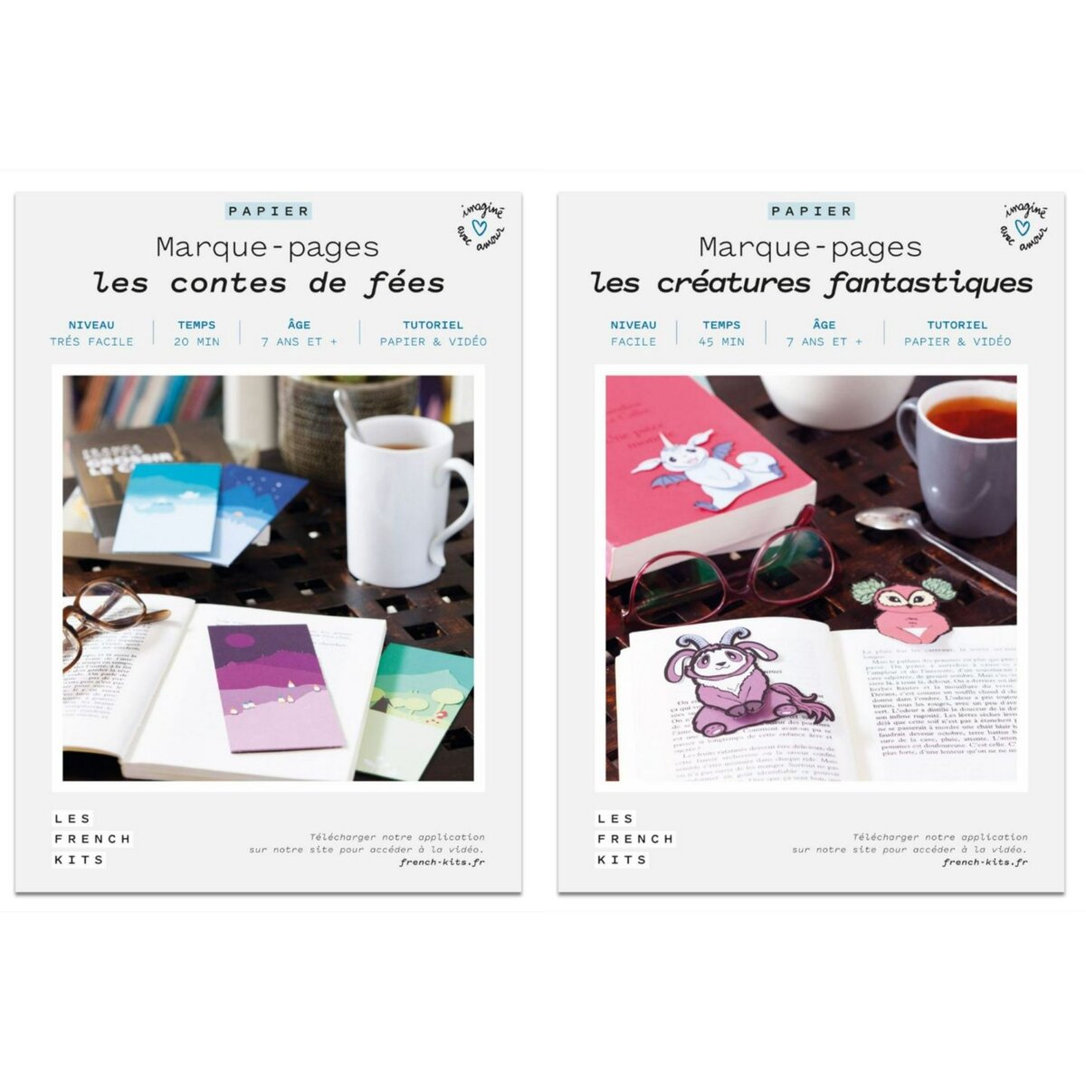 2 Coffrets DIY papier - 12 marque-pages pas cher 