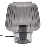 Paris Prix Lampe à Poser Verre Fumé  Champignon  21cm Noir
