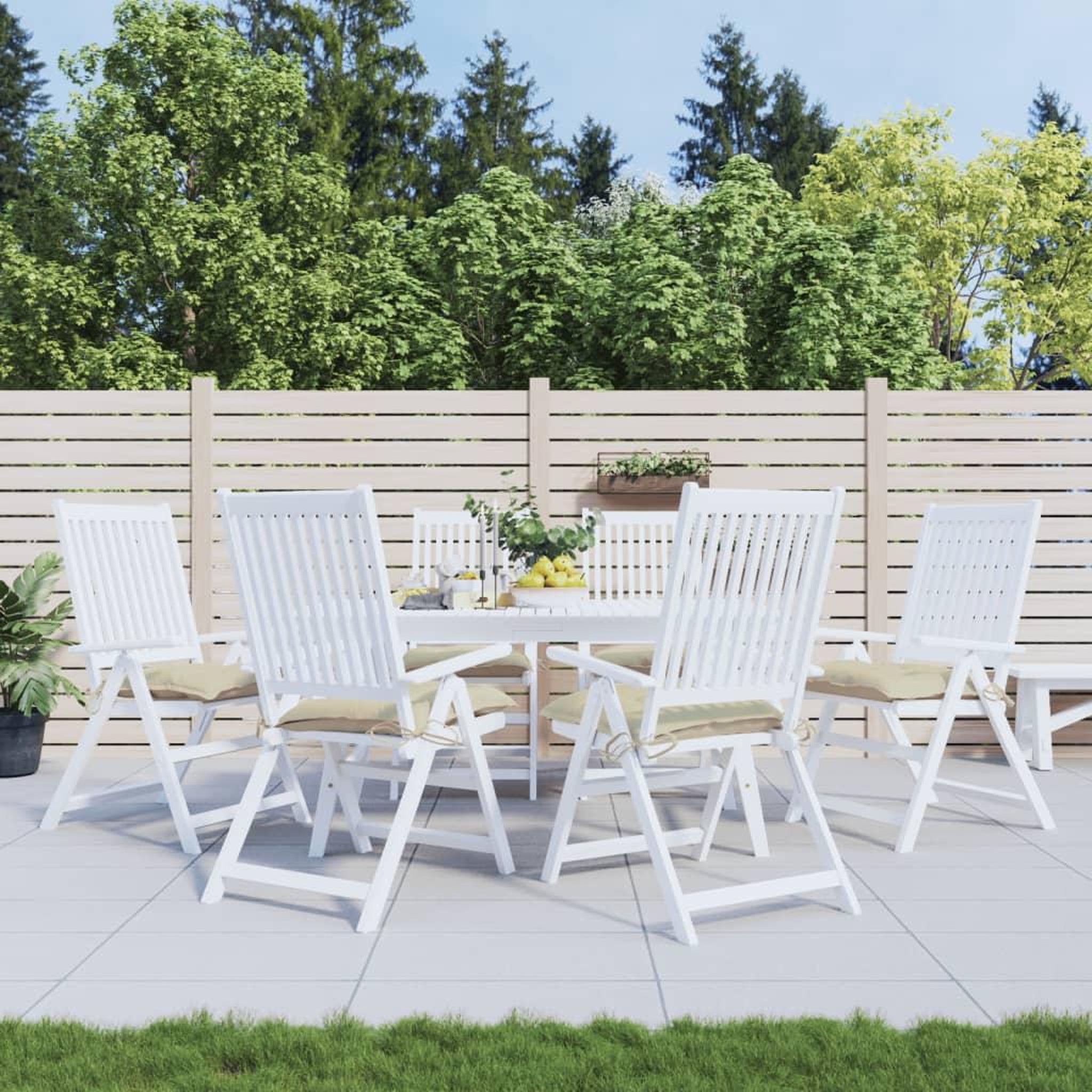 VIDAXL Coussins de chaise lot de 6 beige 40x40x7 cm tissu oxford
