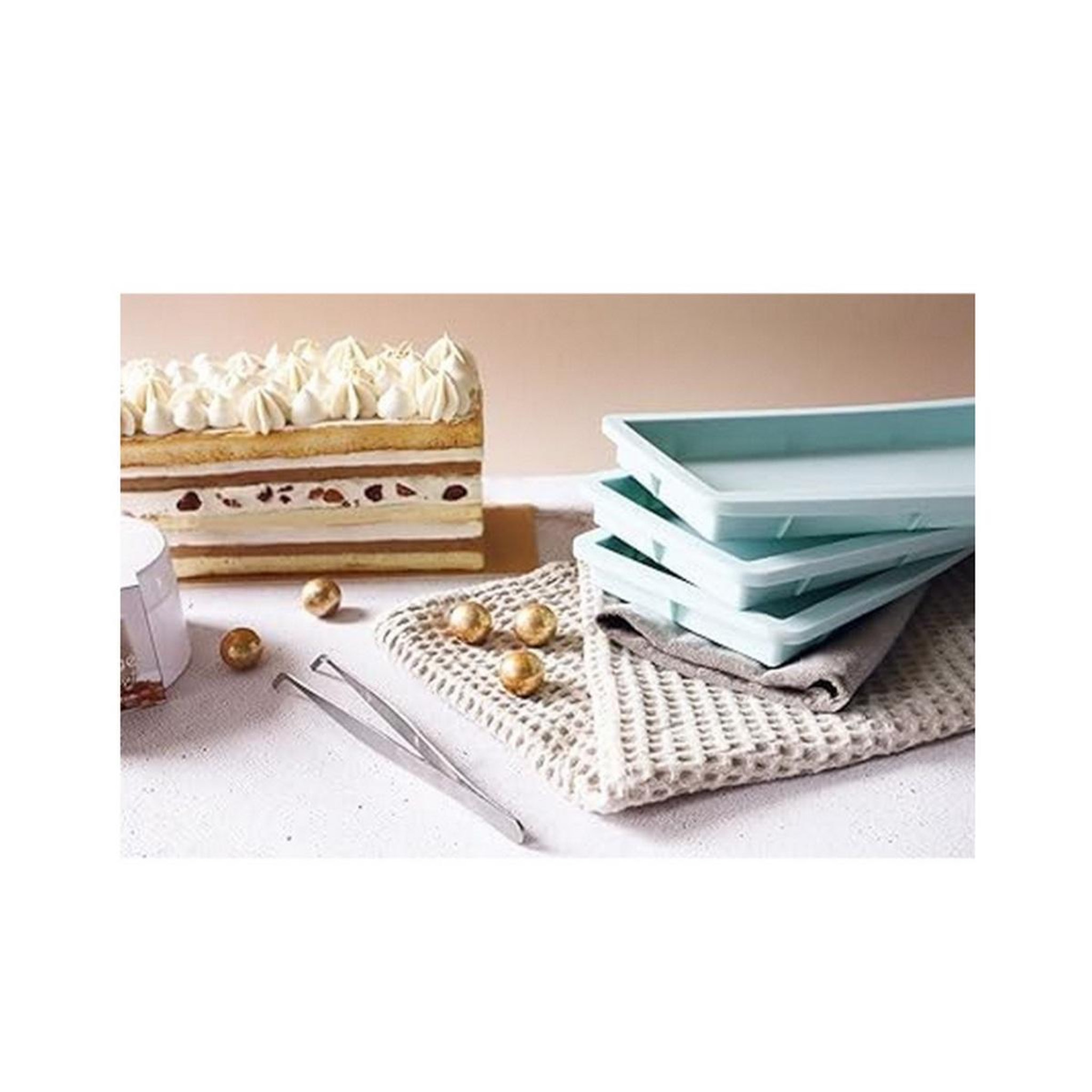 Voir la diapositive 2 : SCRAPCOOKING Moules à cake rectangulaire x3 vert d'eau - 2976