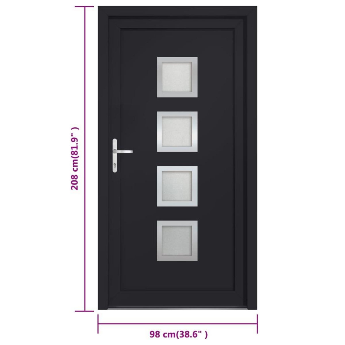 VIDAXL Porte d'entree anthracite 98x208 cm PVC