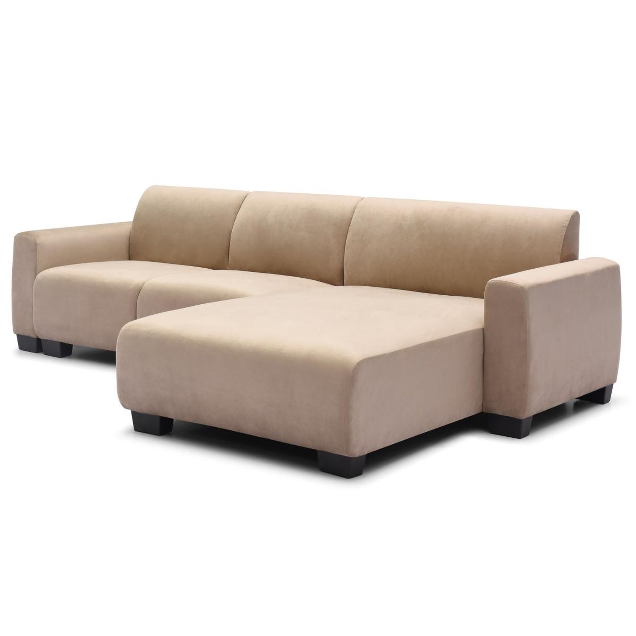 Voir la diapositive 3 : Paris Prix Canapé d'angle réversible en velours  leo  292cm taupe