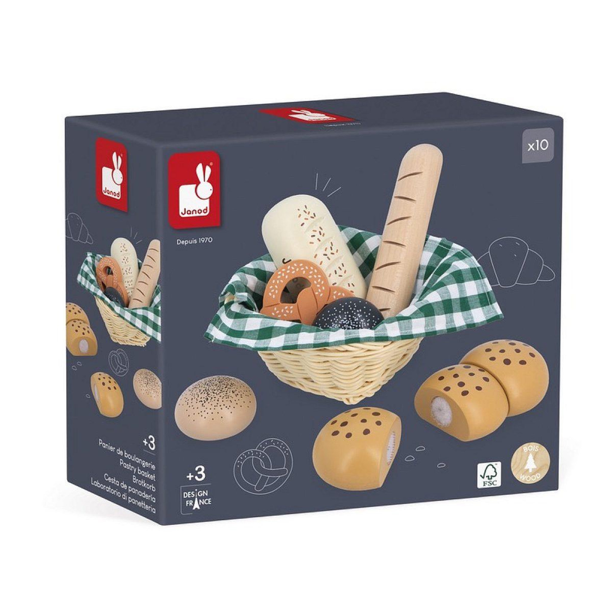 JANOD Panier de boulanger Mamie Soleil
