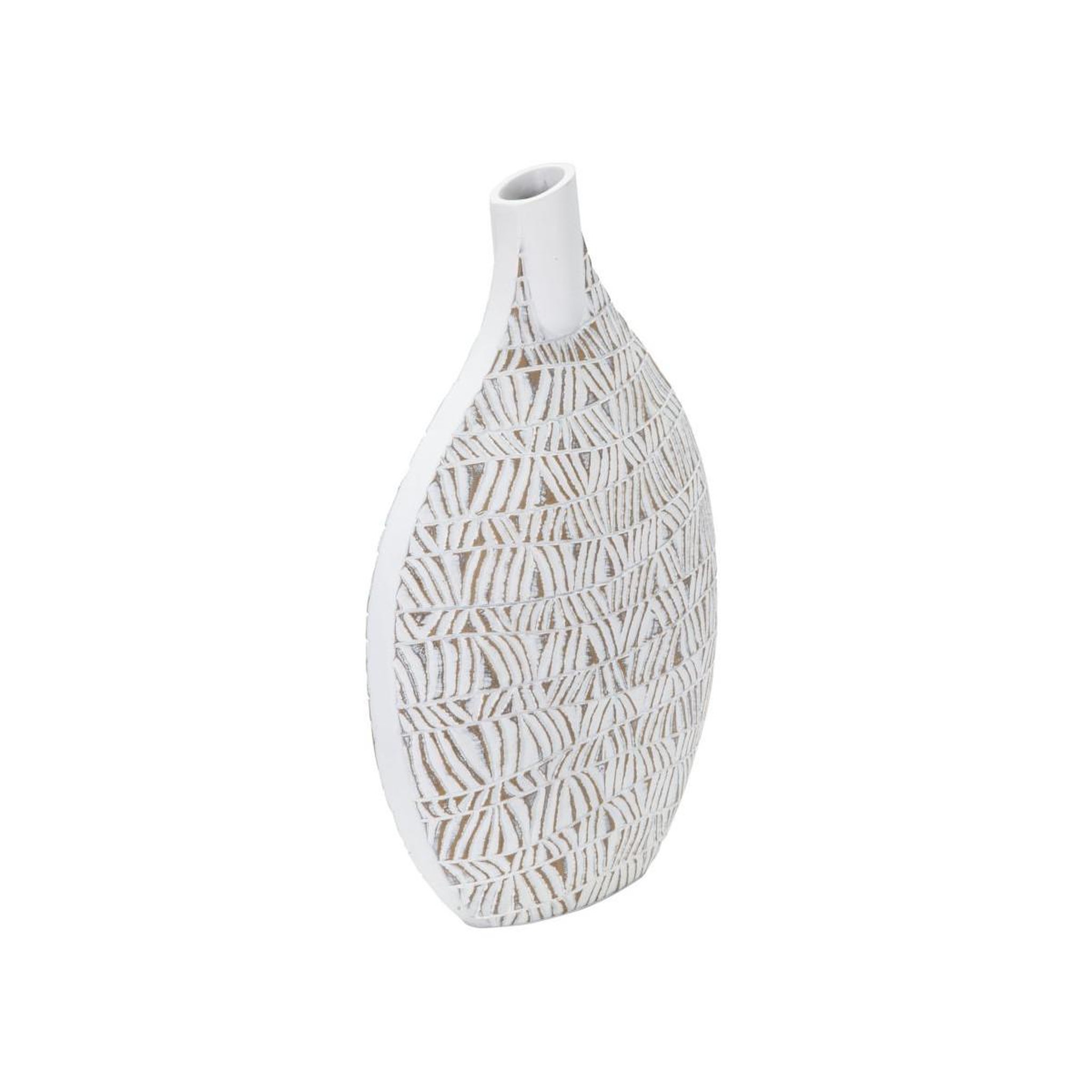 Voir la diapositive 2 : Paris Prix Vase déco abstrait  nairobi  46cm blanc