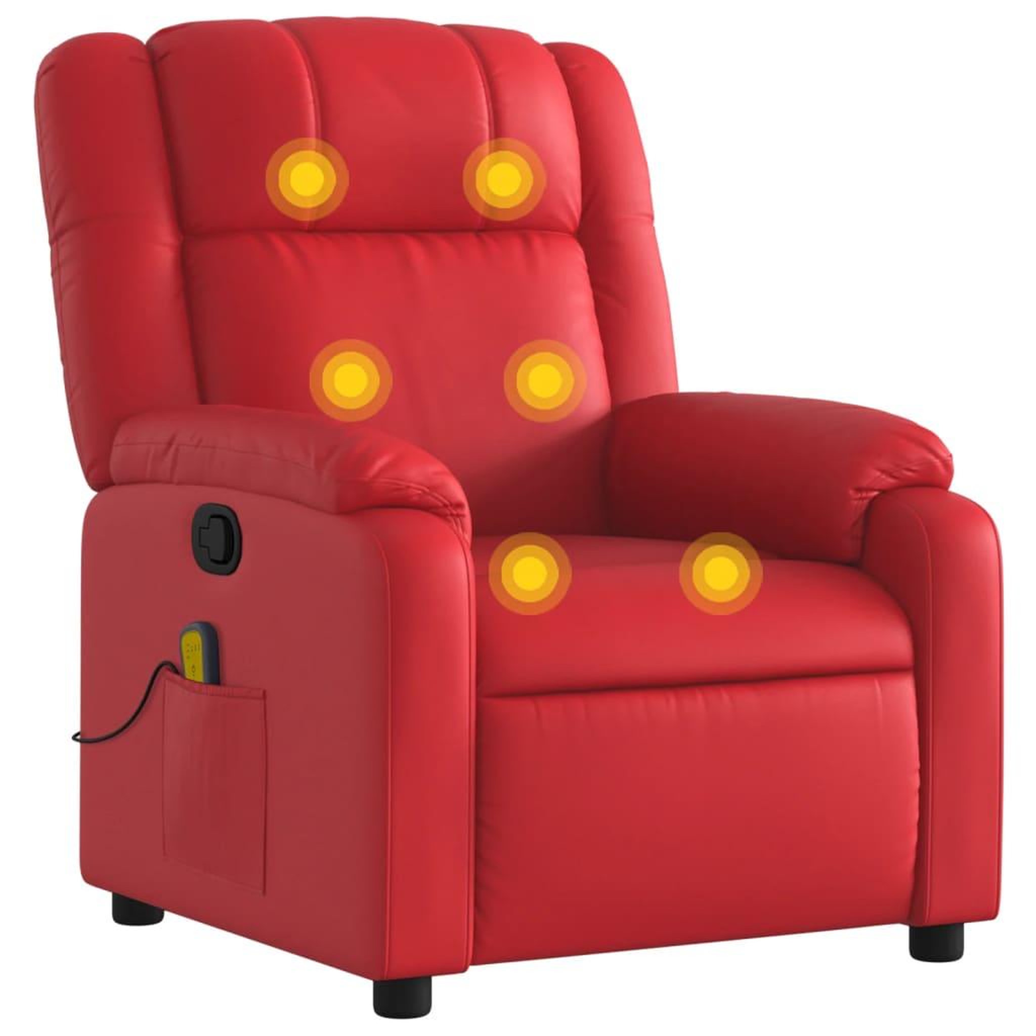 Voir la diapositive 2 : VIDAXL Fauteuil de massage inclinable rouge similicuir