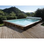 Ubbink Piscine bois Linéa 6,50 x 3,50 x 1,40 m - Liner gris - Ubbink