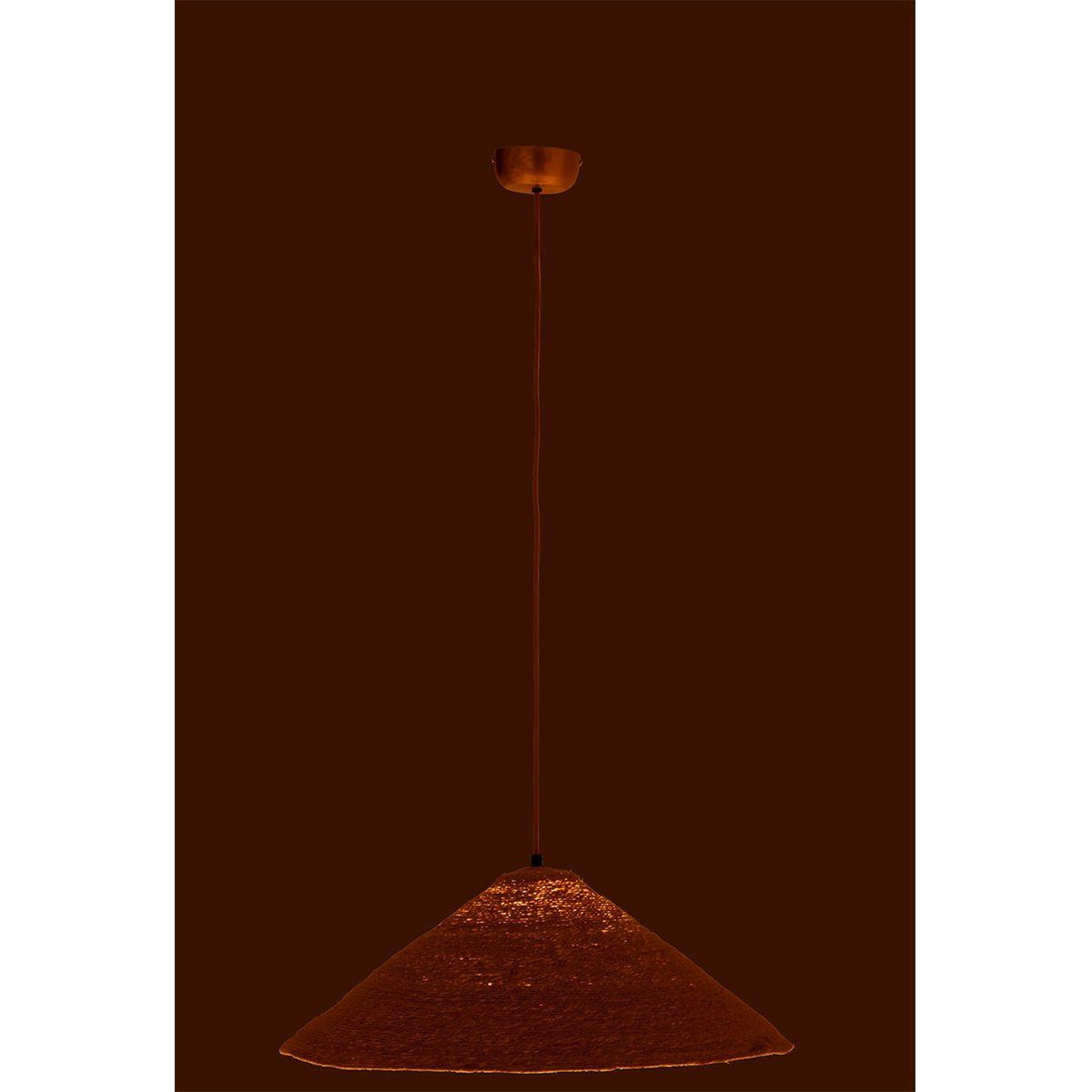 Voir la diapositive 4 : J-LINE Lampe suspension chapeau  moonj  60cm naturel