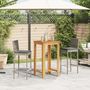 Voir la diapositive 3 : VIDAXL Ensemble de bar de jardin 3 pcs gris bois massif acacia rotin