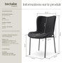Voir la diapositive 6 : tectake Chaise rembourrée forme ergonomique avec dossier haut Tissu noir/noir Lot de 6