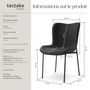 Voir la diapositive 6 : tectake Chaise rembourrée forme ergonomique avec dossier haut Tissu noir/noir Lot de 6