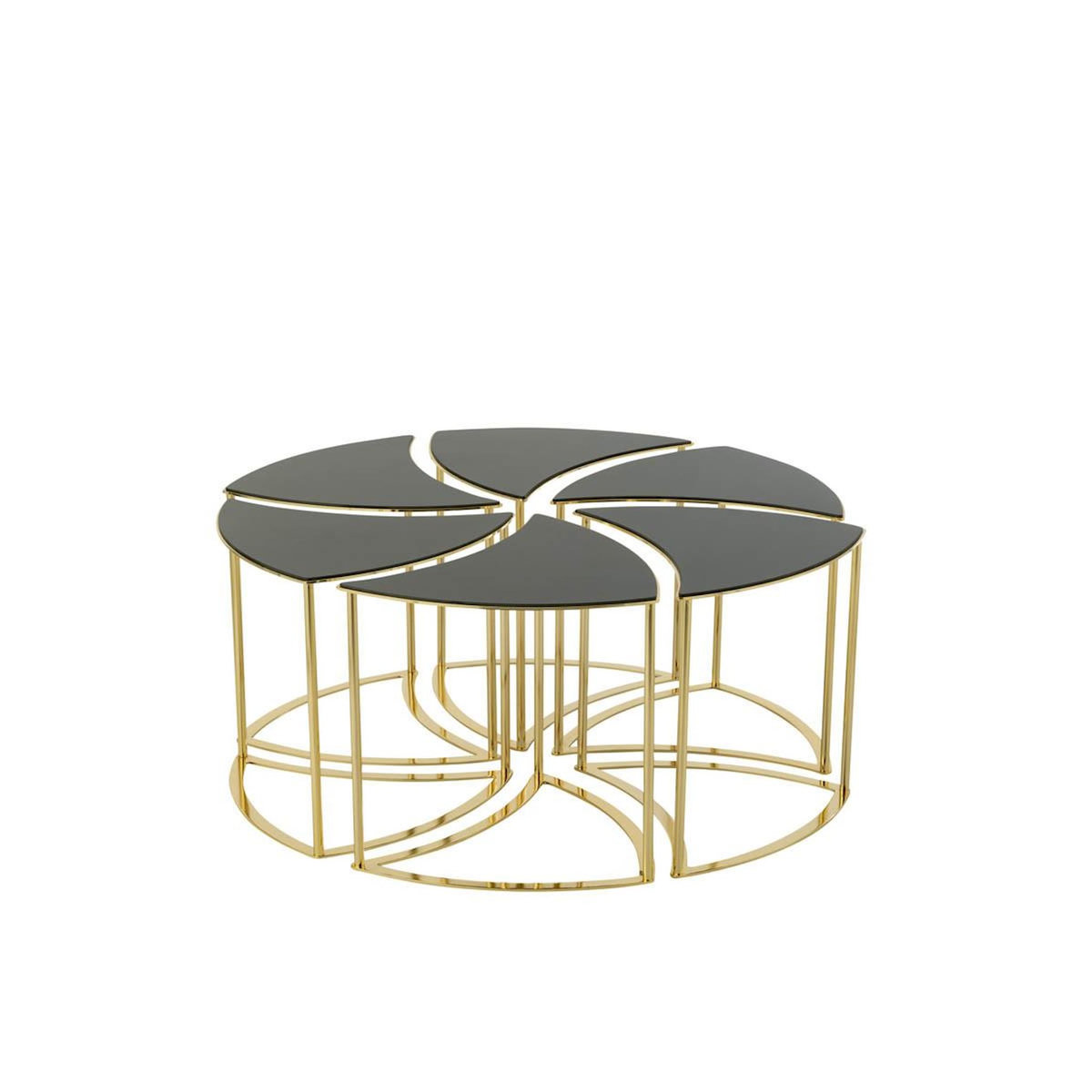 Paris Prix Lot de 6 Tables d'Appoint  Tornado  48cm Or