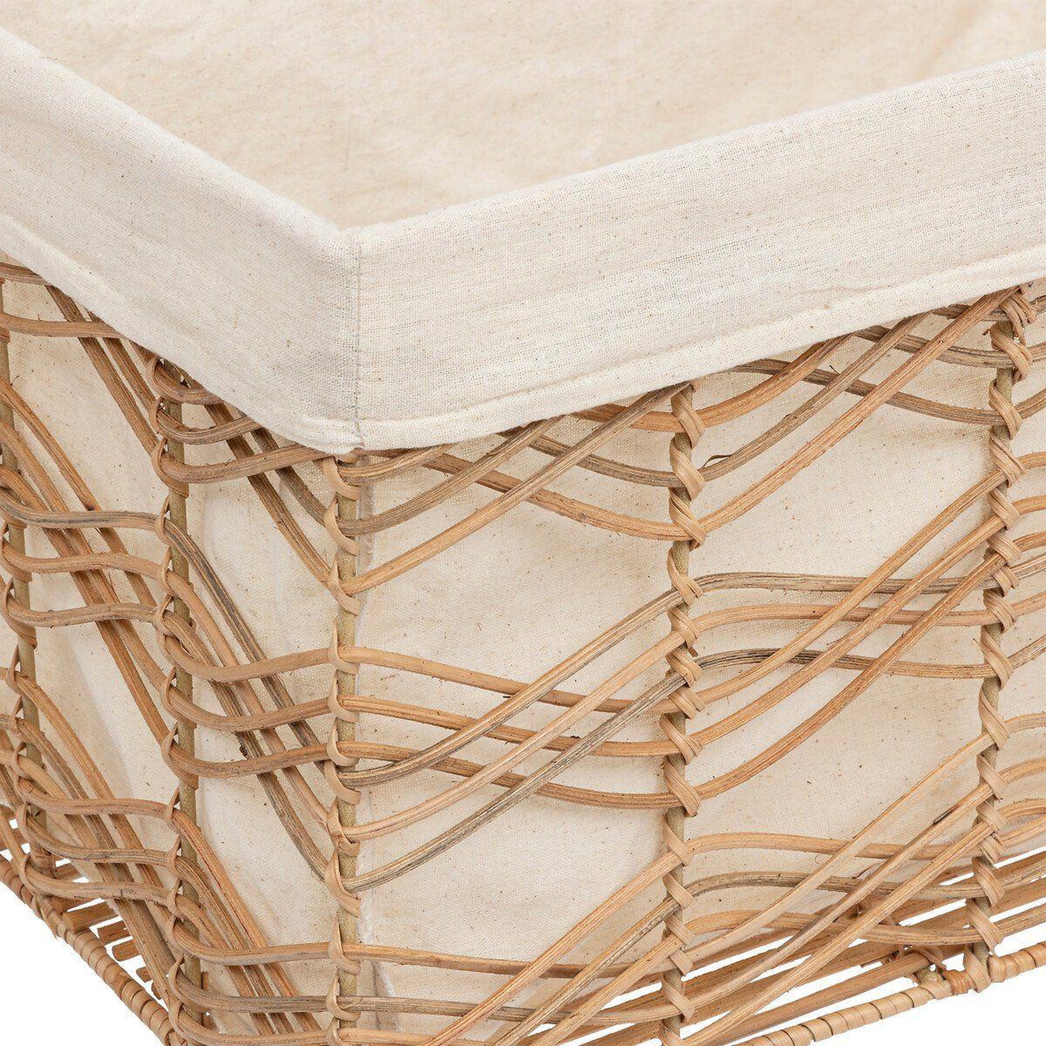Voir la diapositive 6 : ATMOSPHERA Lot de 4 cagettes en rotin  rosy  48cm naturel