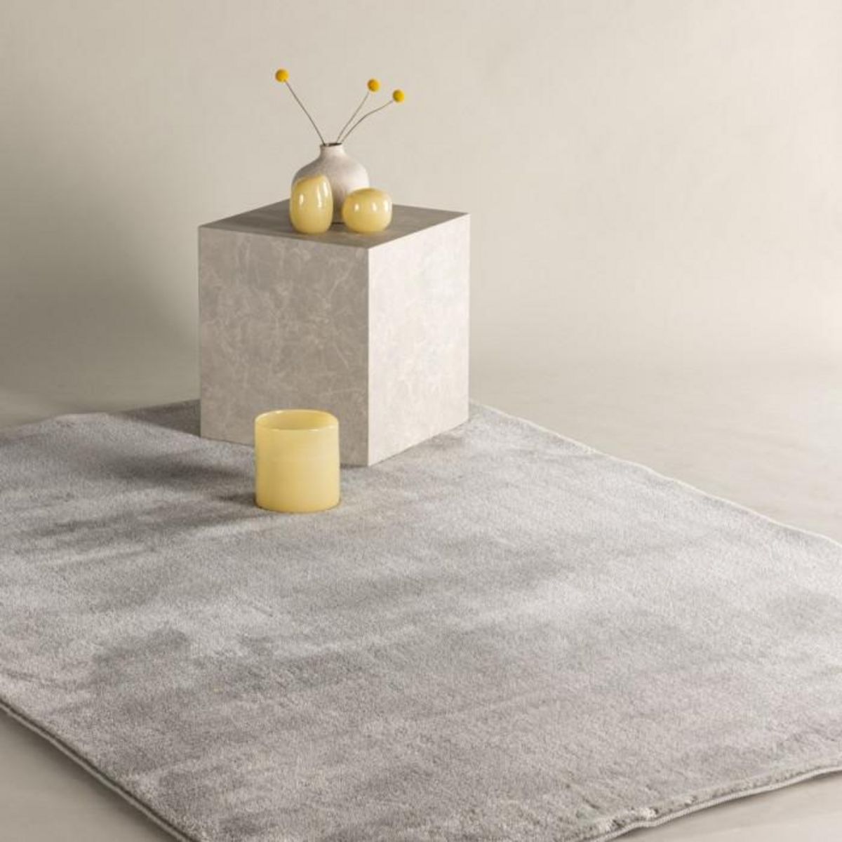 Paris Prix Tapis Design Uni  Blanca  160x230cm Gris Clair