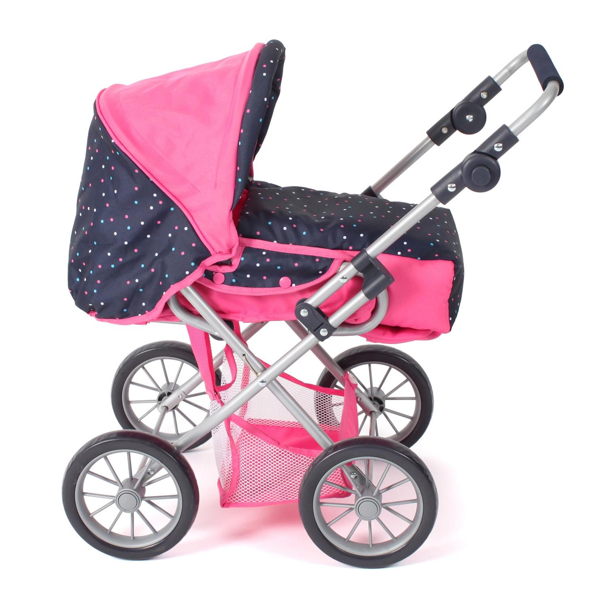 Voir la diapositive 2 : BAYER CHIC 2000 Poussette combinée Leni Rose bleu marine avec pois