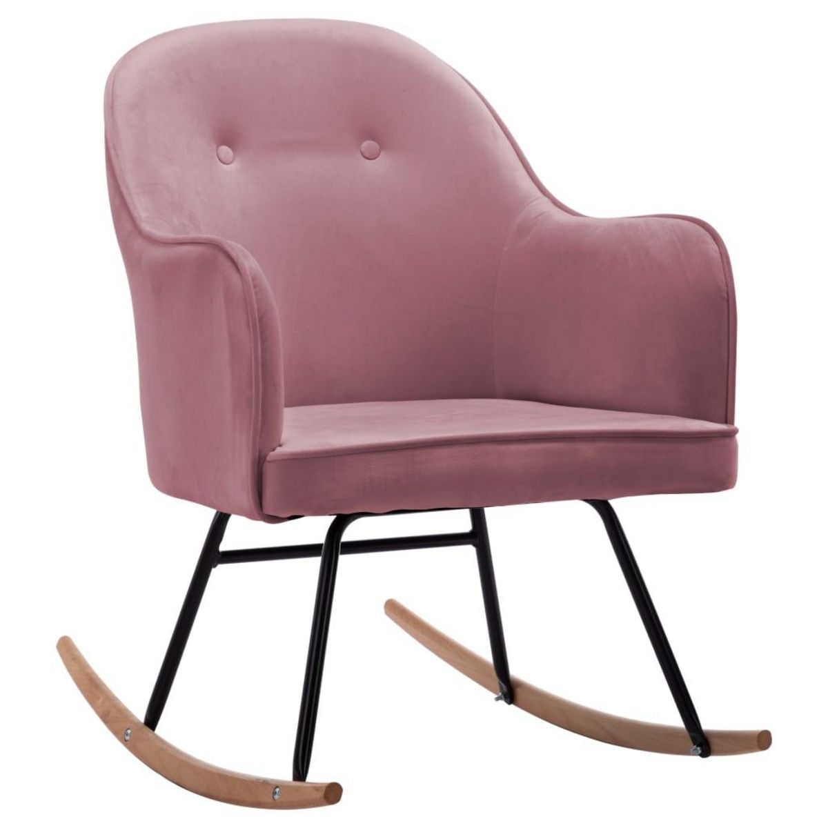 VIDAXL Chaise a bascule Rose Velours