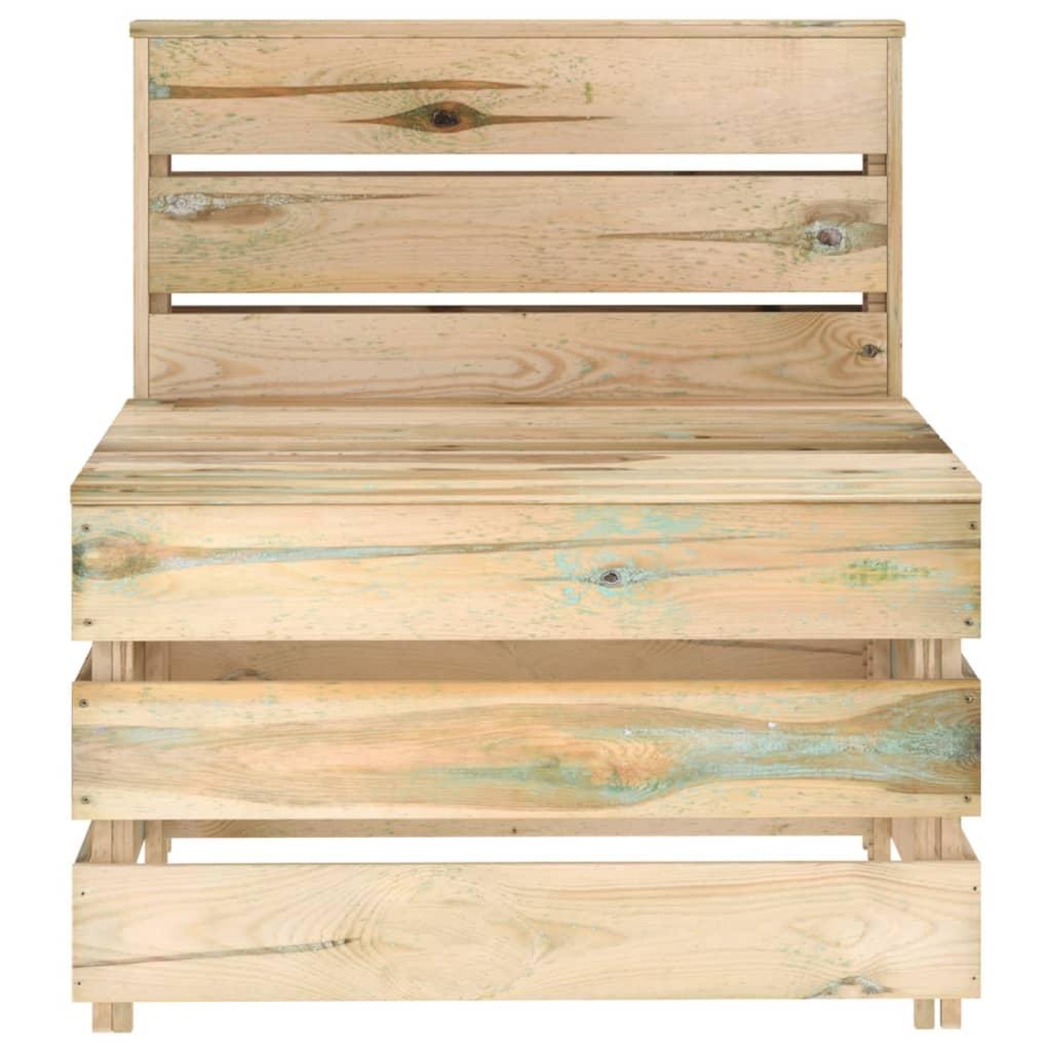 Voir la diapositive 2 : VIDAXL Canape palette de milieu de jardin bois de pin impregne