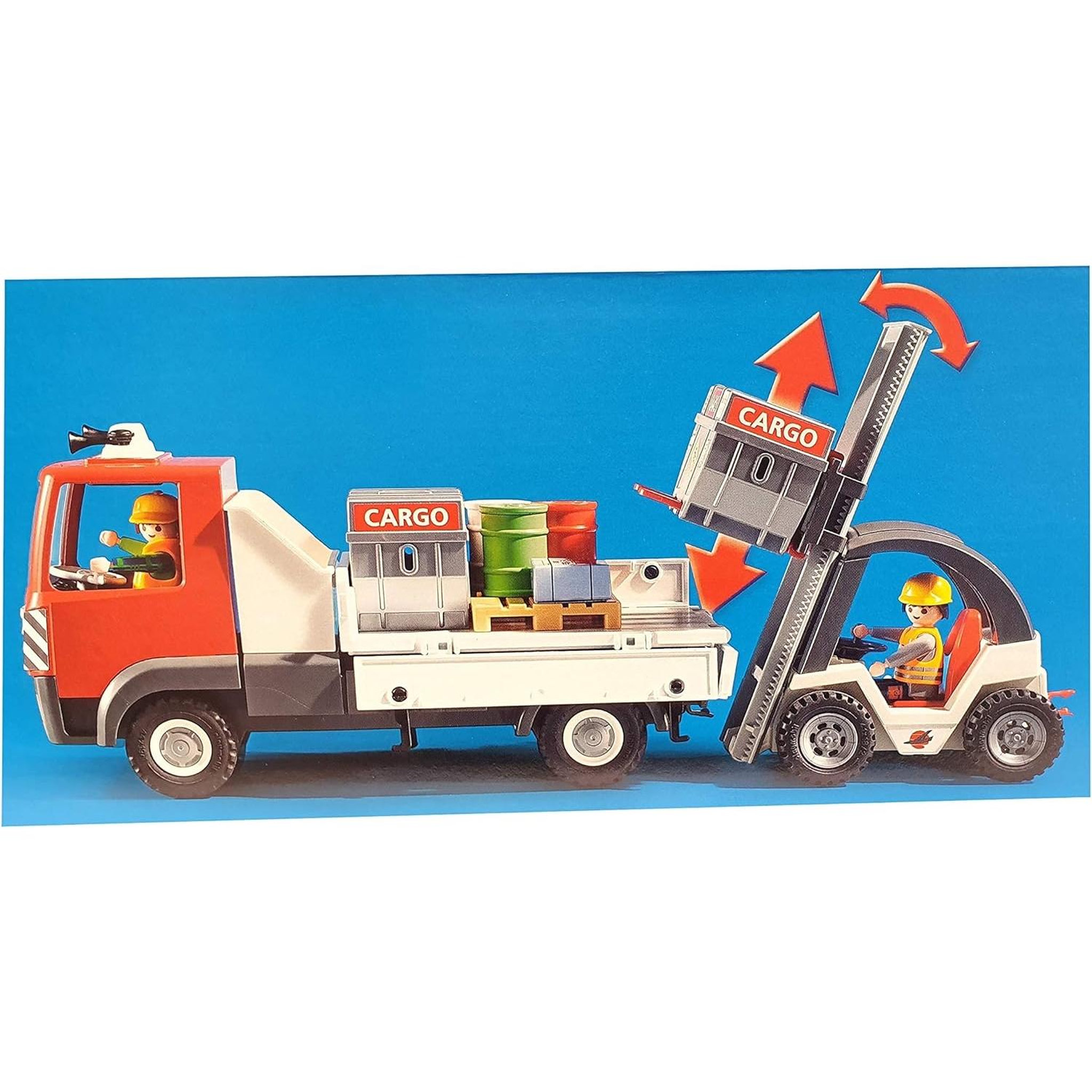 Voir la diapositive 5 : PLAYMOBIL Kit de mégapole cargo avec support de fourche et coffre à conteneur