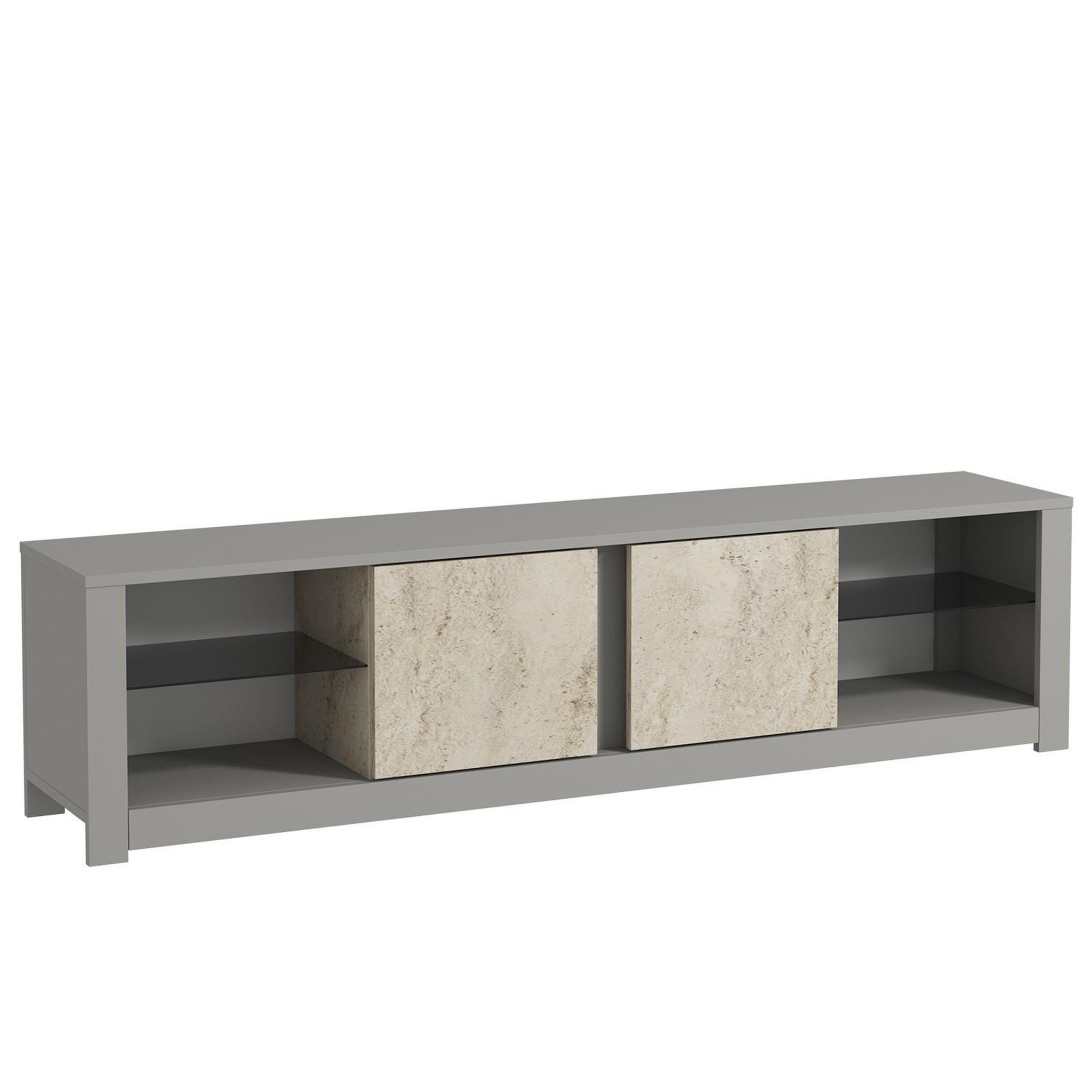 Habitat et Jardin Meuble tv en bois  aydos  180 x 35 x 45 cm - gris