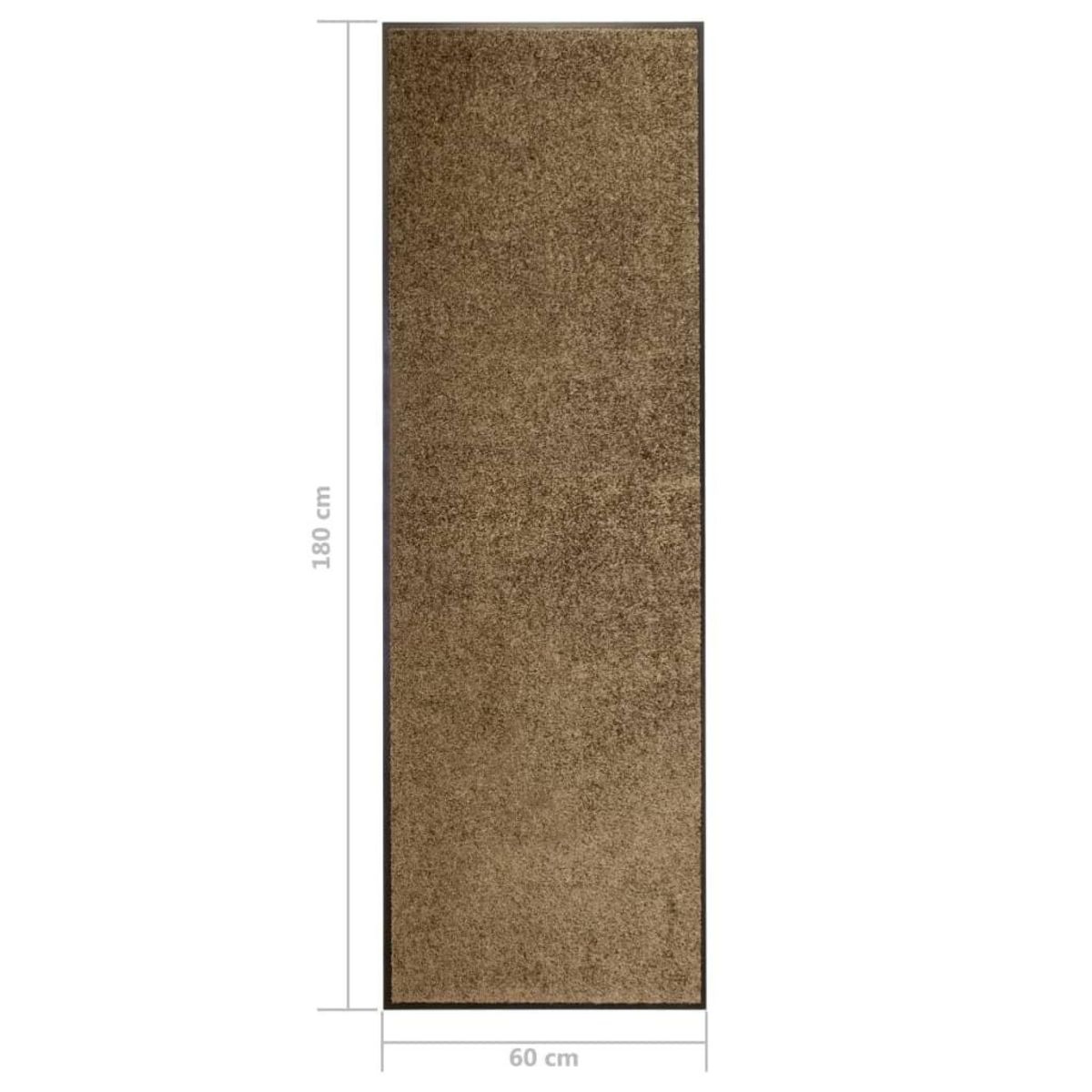 VIDAXL Paillasson lavable Marron 60x180 cm